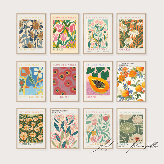Floral Market Printable Wall Art Bundle