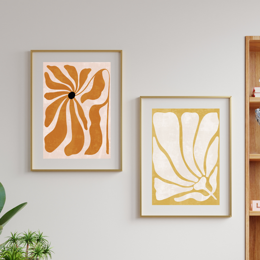 Abstract Flowers Set Printable Posters Digital Wall Art Download