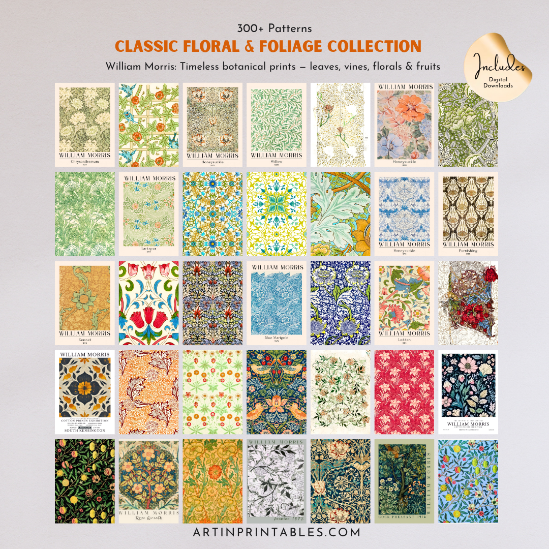 William Morris Printable Art Collection Classic Floral