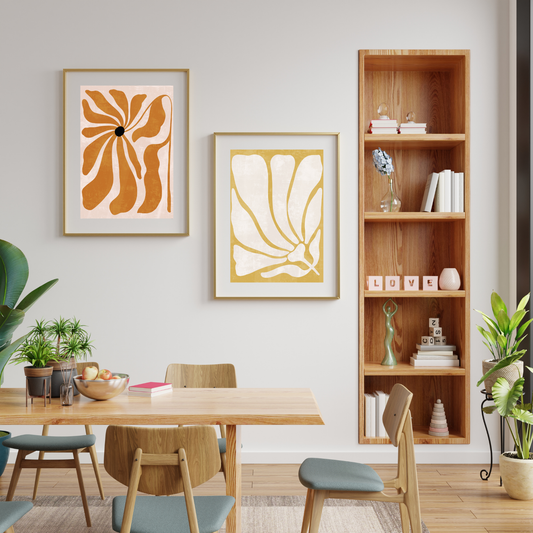 Abstract Flowers Set Printable Posters Digital Wall Art Download