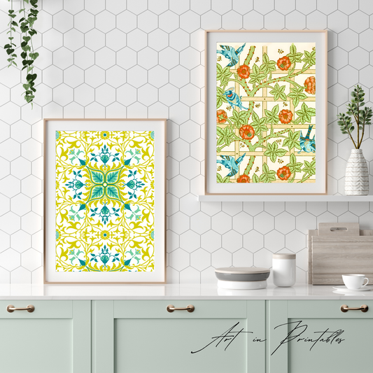 Classic Foliage Set Printable Posters by W.Morris Digital Wall Art Download
